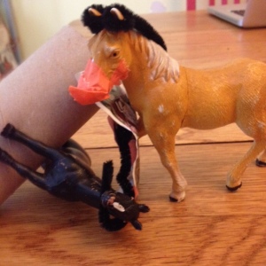The year of the bound-and-tied horse (with toilet paper tube). Thank you, LAE